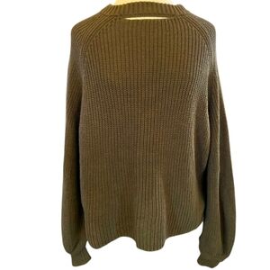 Pact 100% Organic Cotton Women's Olive Green Chunky Sweater Sz Small